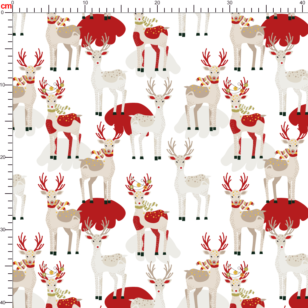 Christmas Deer Winter Seamless Pattern | Custom Print Fabrics