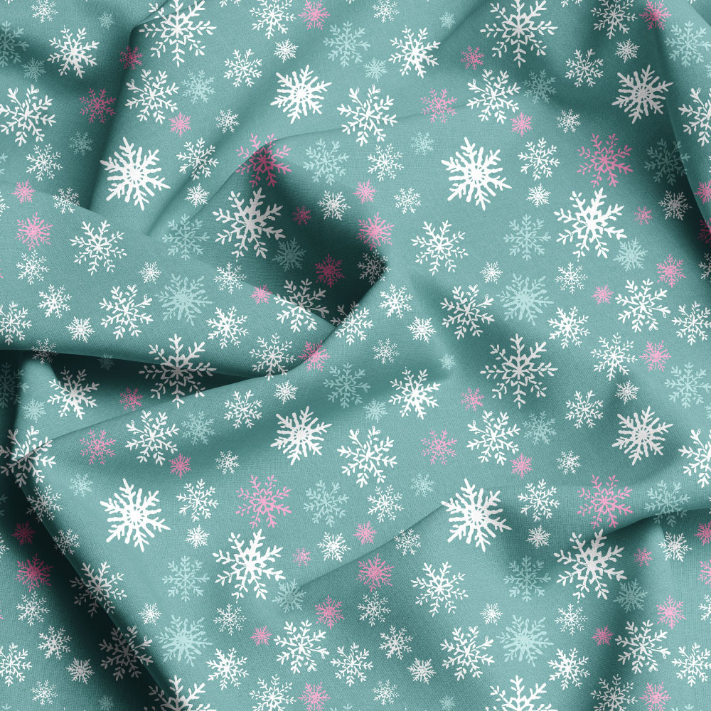 Falling Snowflakes Fabrics, Custom Seamless Prints for Tailored Designs