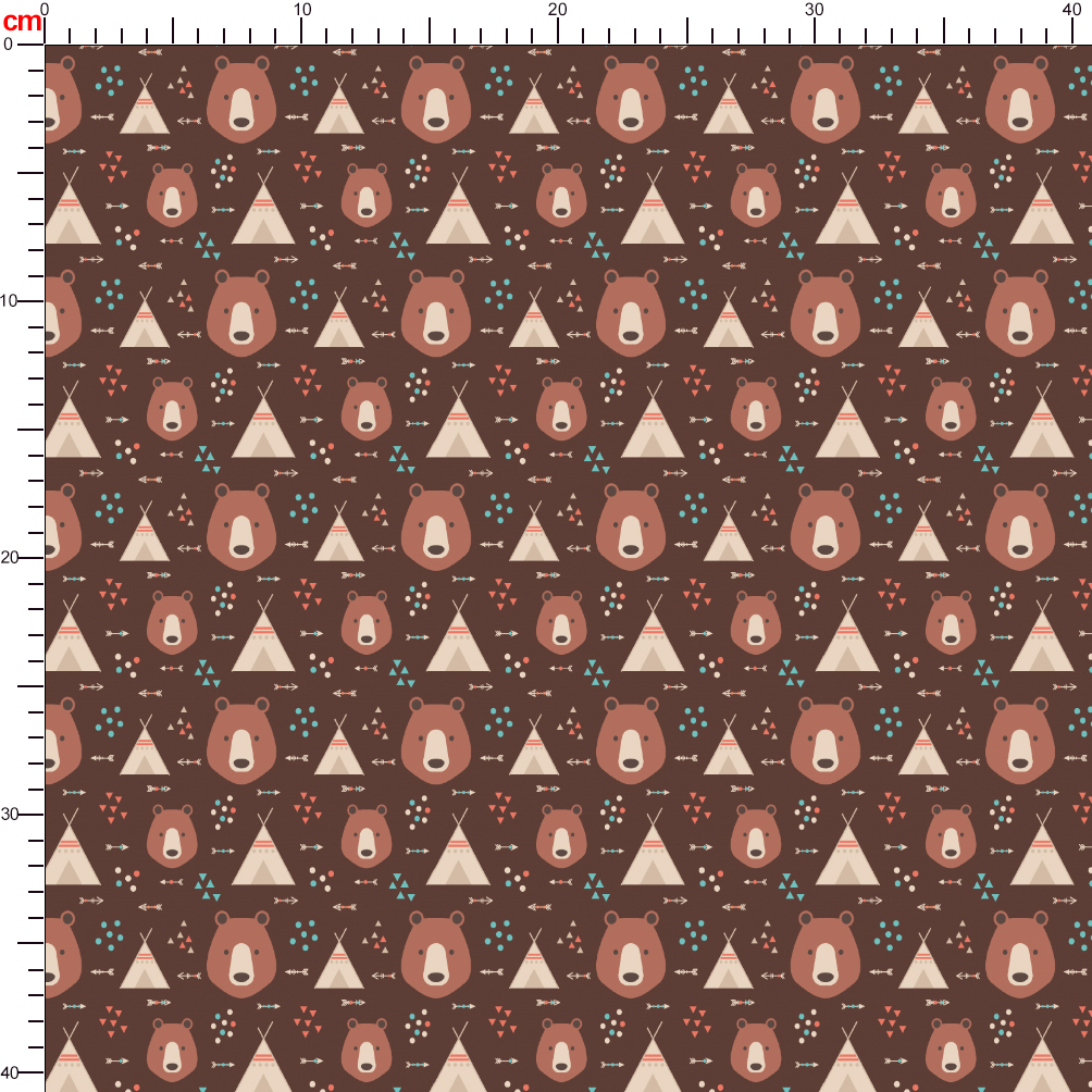Personalized Cartoon Bear Designs - Seamless Repeat for Fabric Printing