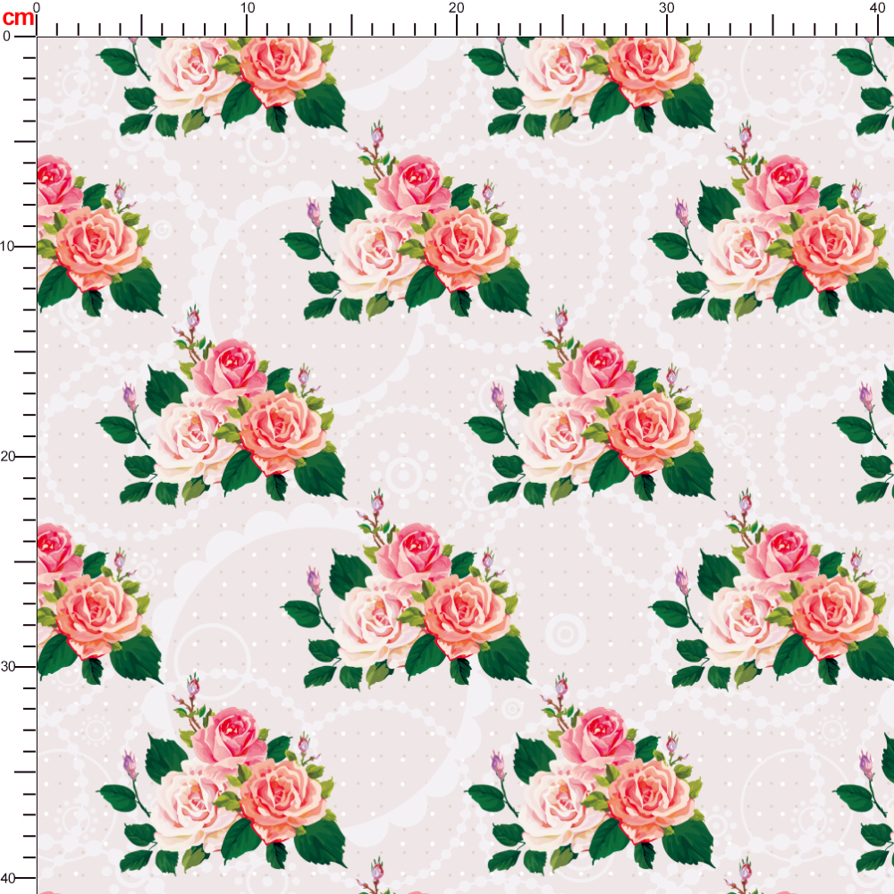 Elegant Vintage Pink Three Flowers Liberty Floral Fabric – Custom Print Fabrics