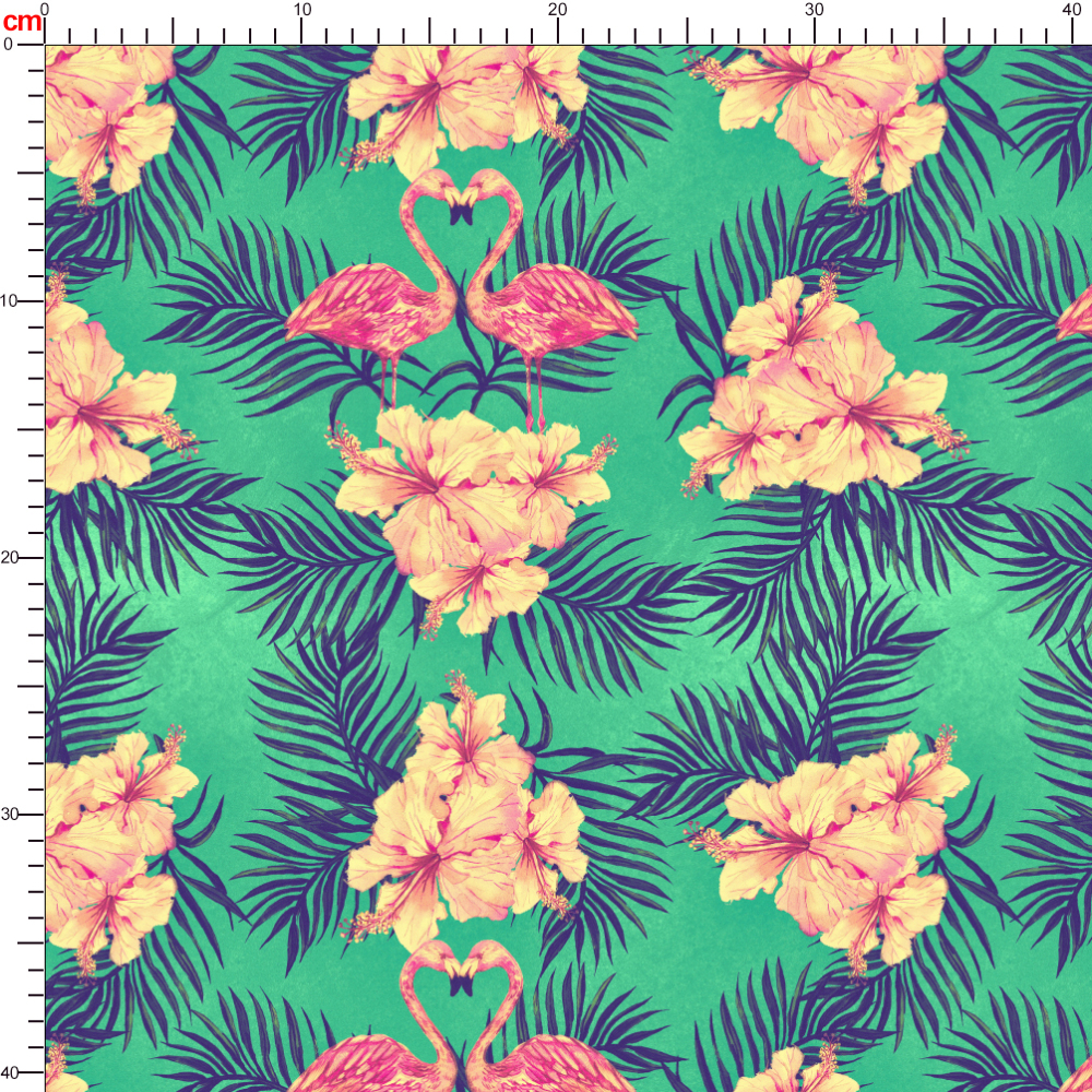 Hot Vintage Flamingo Heart Liberty Floral Fabric – Custom Printed Fabric