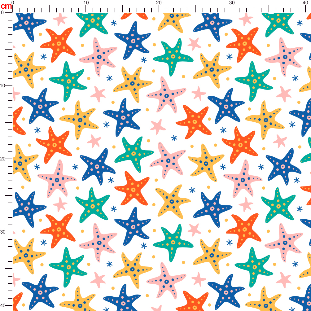 Sea Life Starfish in the Shape of Stars | Custom Print Fabrics