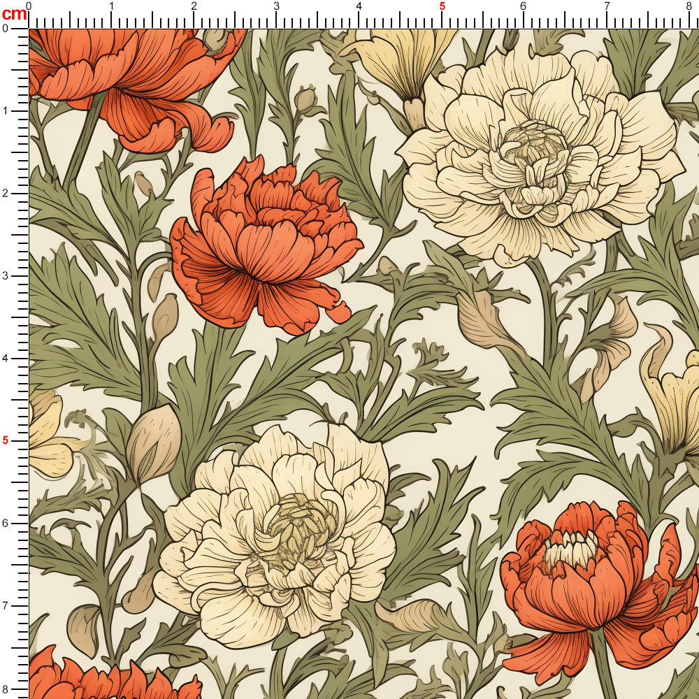 William Morris Vintage Luxurious Liberty Floral with Soft Pink and Light Yellow Flowers and Pale Green Leaves Fabric – Custom Print Fabrics