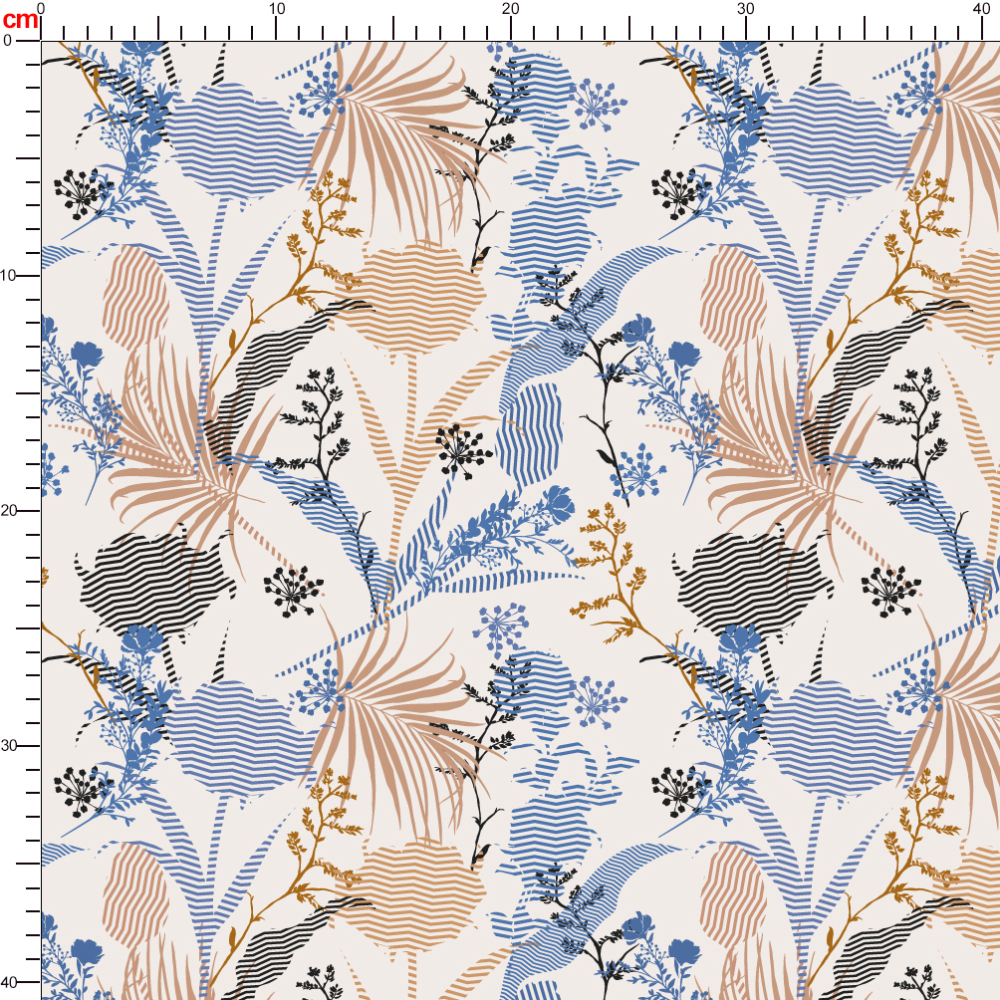 Beautiful Vintage Botanic Silhouette Floral Seamless Pattern – Custom Print Fabrics