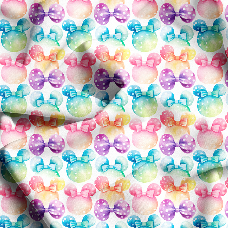 Custom Print Minnie Mouse Bowknot Fabric, Bring Your Ideas to Life At Prinstitch