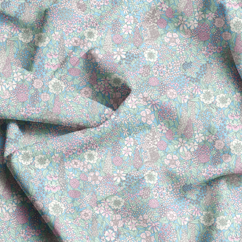 Liberty Floral Print Your Custom Seamless Fabric, Floral Patterns at Prinstitch