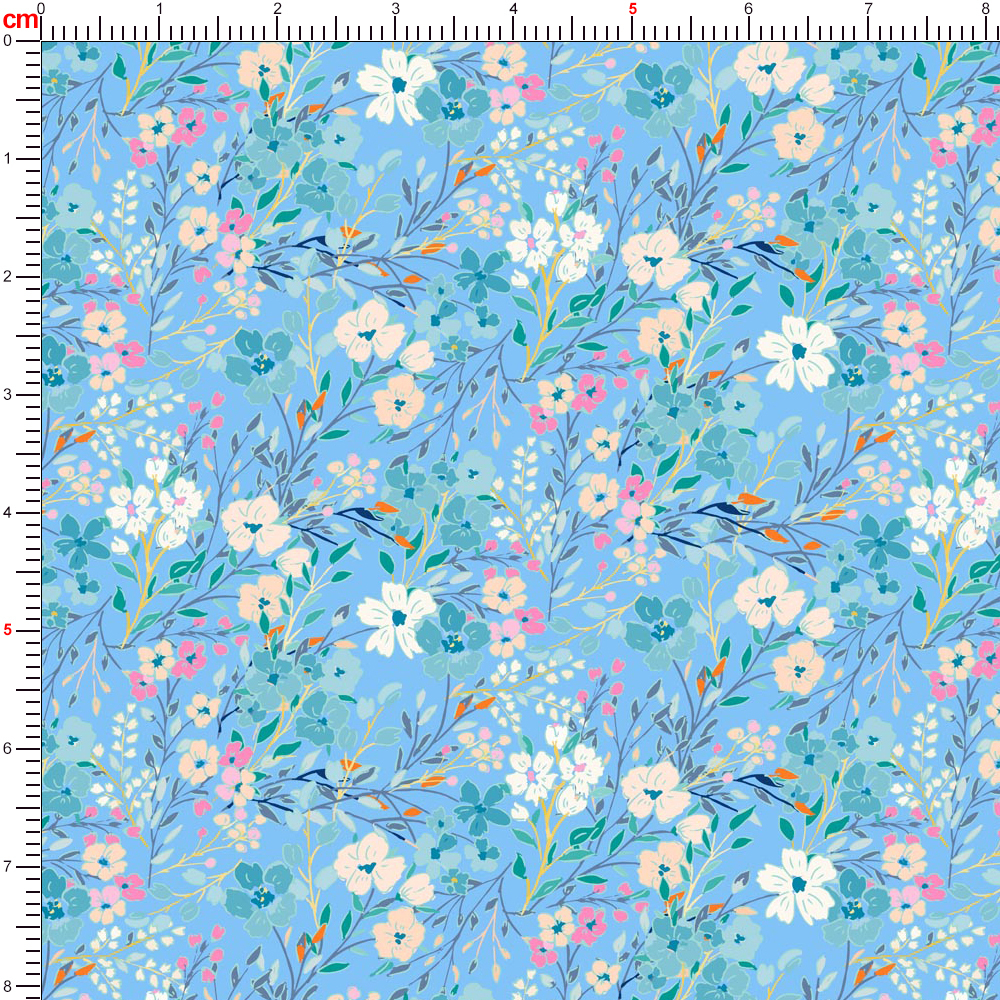 Tranquil Harmony Liberty Floral Print Fabric – Detailed Design Custom Print Fabric