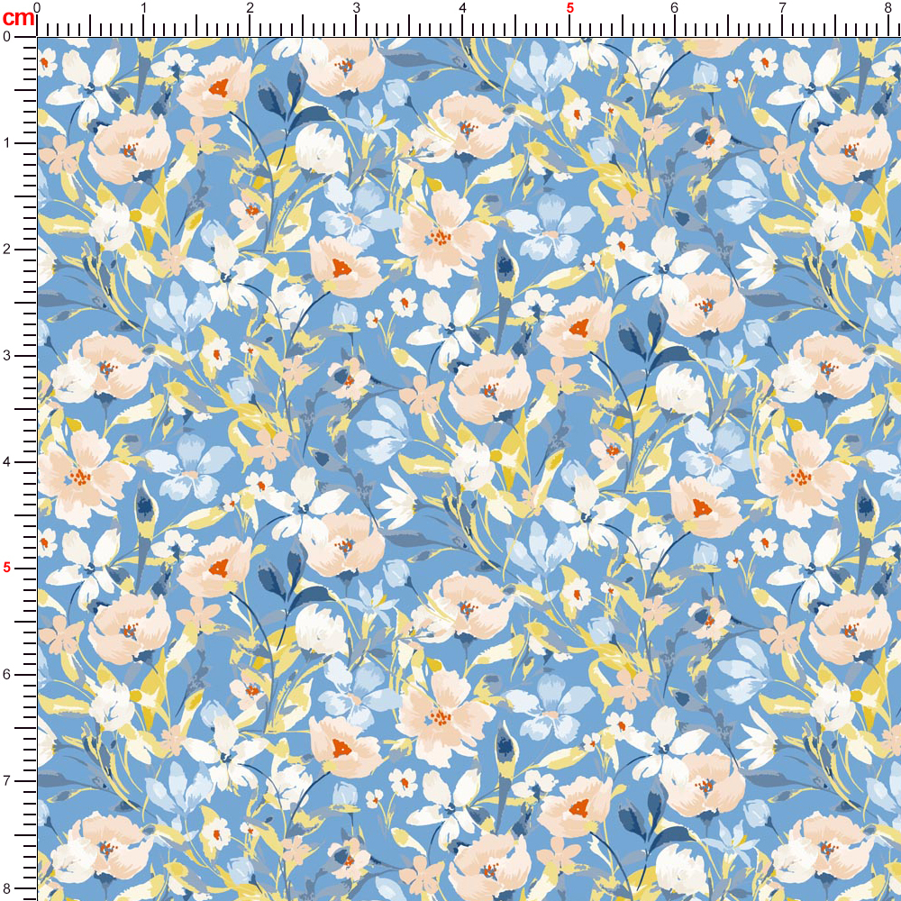 Soft - Toned Vintage Nature - Inspired Liberty Floral Print with Graceful White Flowers and Green Leaves – Custom Print Fabrics