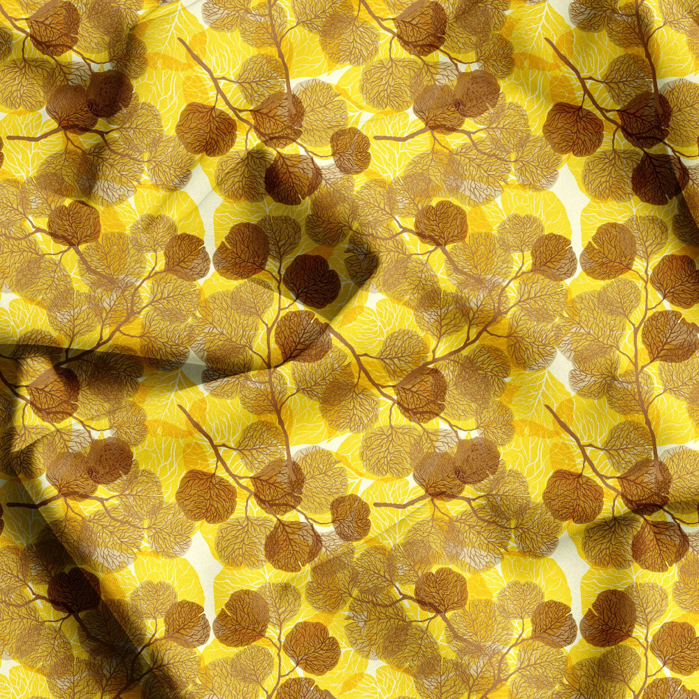 Vibrant Liberty Floral Natural Leaves Fabrics, Personalized Seamless Prints for Every Use