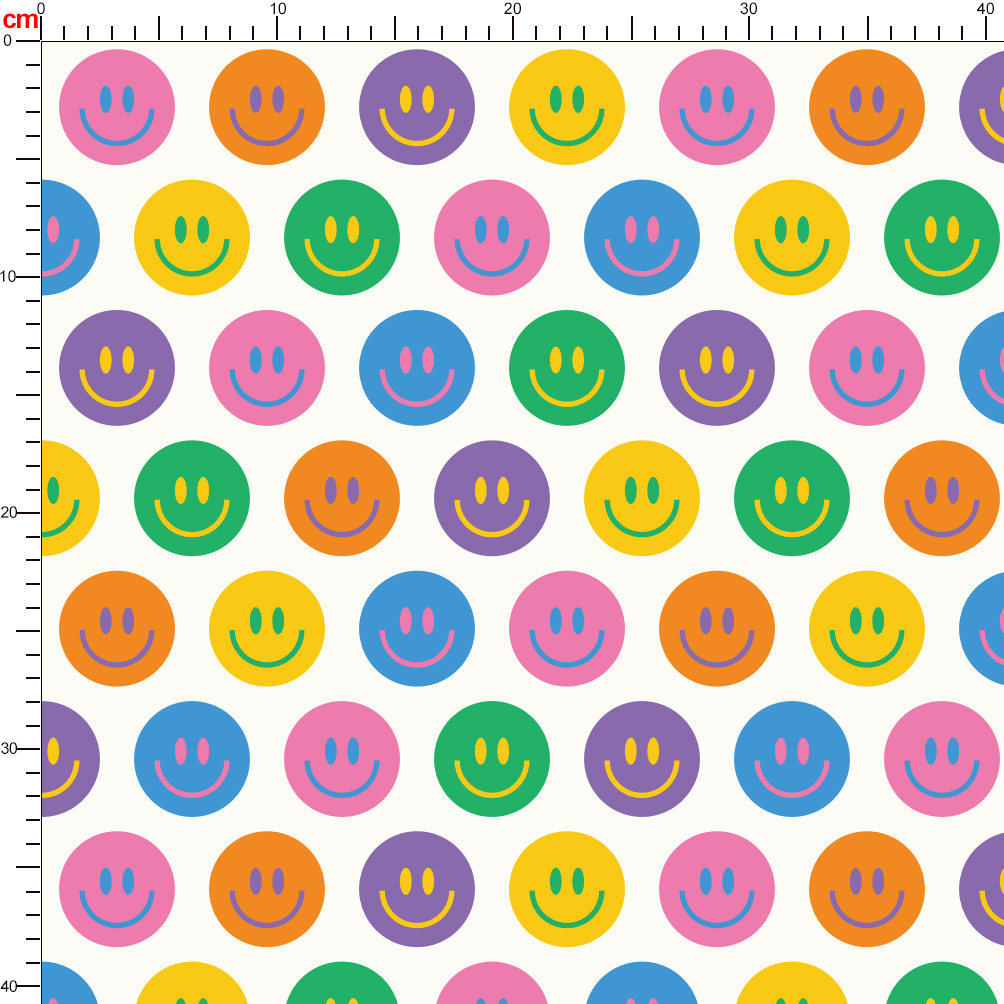 Seamless Cute Smiling Faces Pattern Custom Design Prints - Fabric Services at Prinstitch