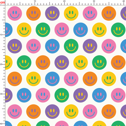 Seamless Cute Smiling Faces Pattern Custom Design Prints - Fabric Services at Prinstitch