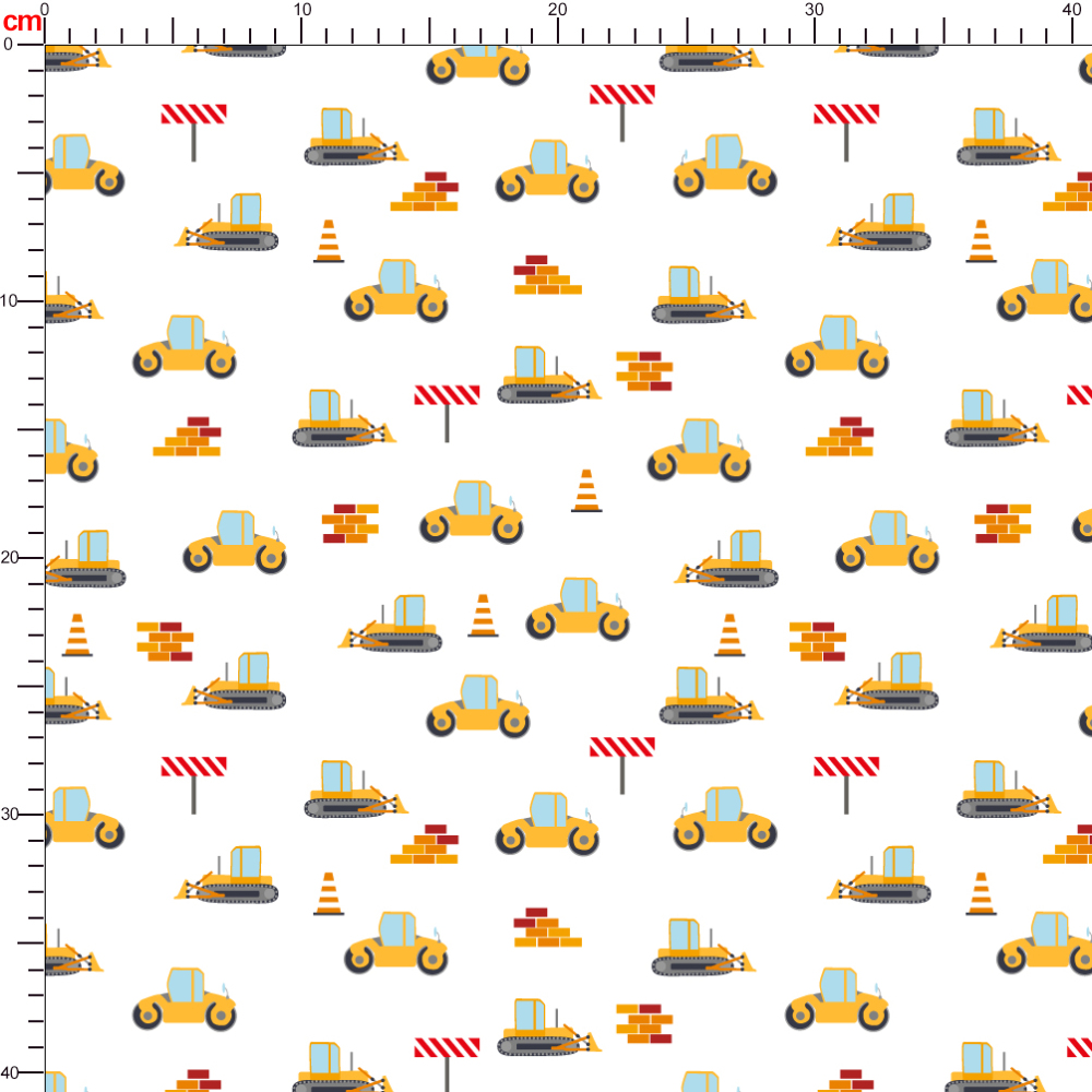 Cars Are Prohibited From Going To The Construction Site Fabric Seamless Pattern Custom Prints - Fabric Designed for You at Prinstitch
