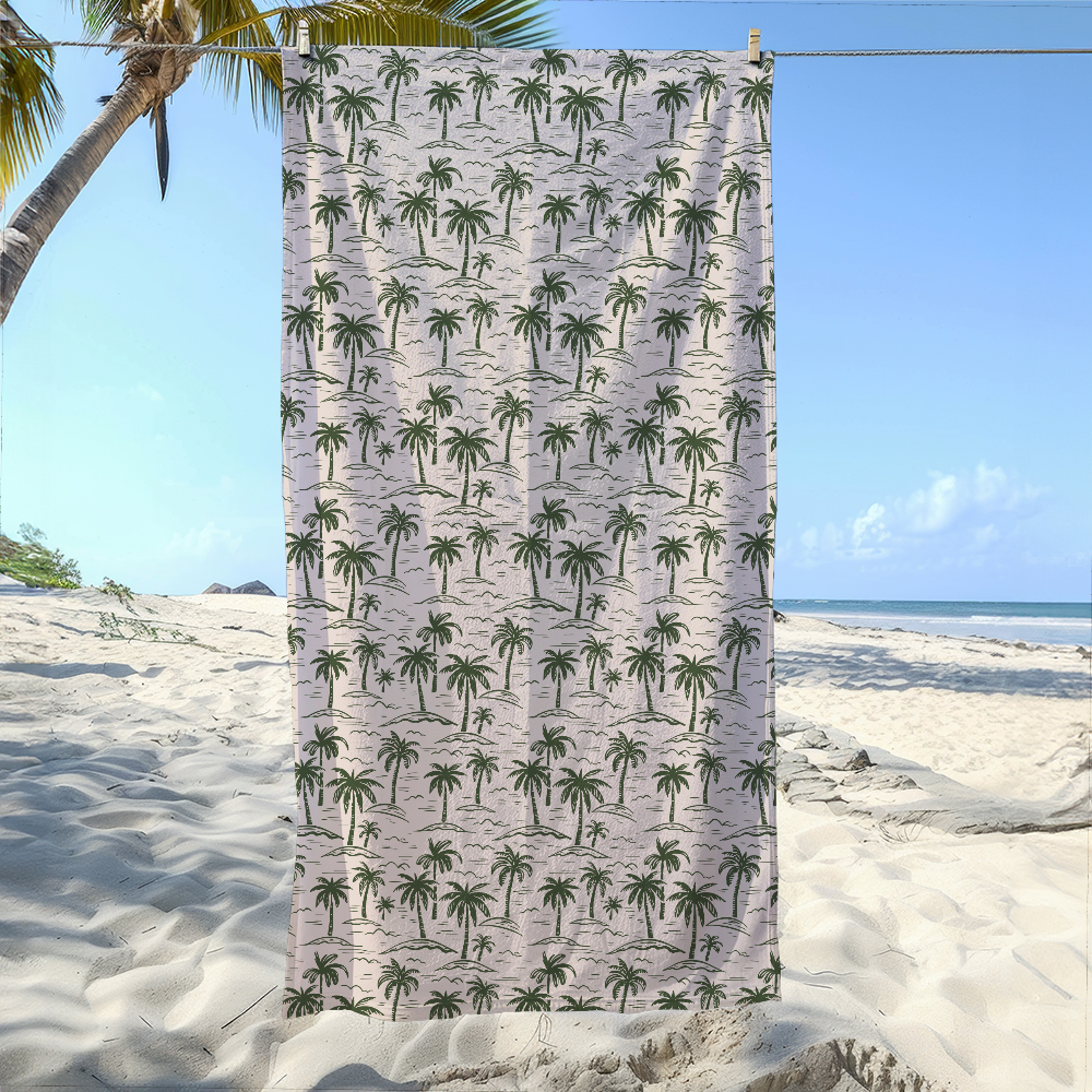 Beach Towel – Vintage Hand Drawn Liberty Floral fabric with Palm Tree