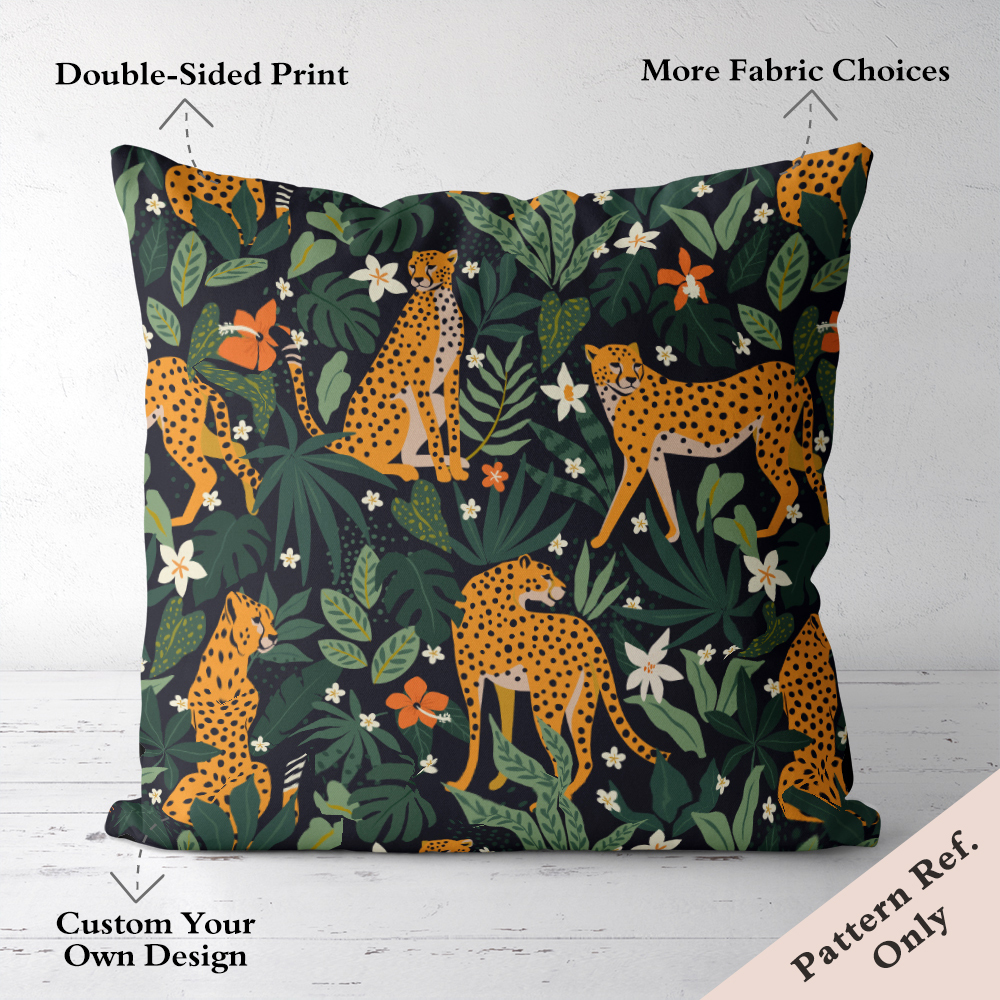 Custom Throw Pillow Cushion Cover - Soft & Breathable Fabric