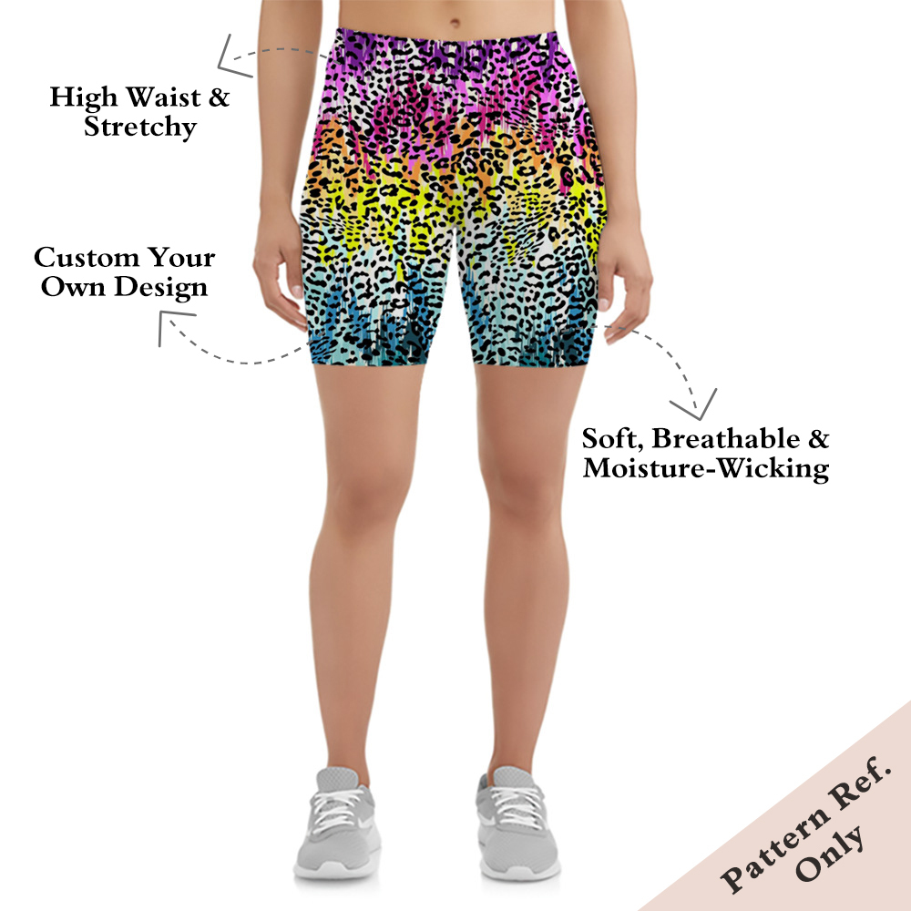 Custom Printed Women's Biker Yoga Shorts 7" Inseam - China Textile Manufacturer