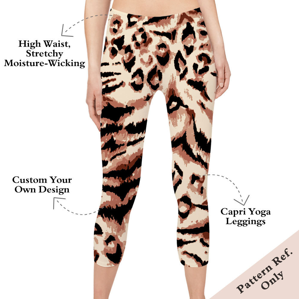 Custom Printed Women's Capri Yoga Leggings 24" Inseam - China Textile Manufacturer
