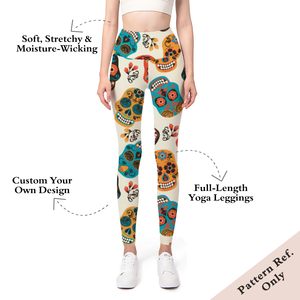 Custom Printed Women's Full-Length Yoga Leggings 27" Inseam - China Textile Manufacturer