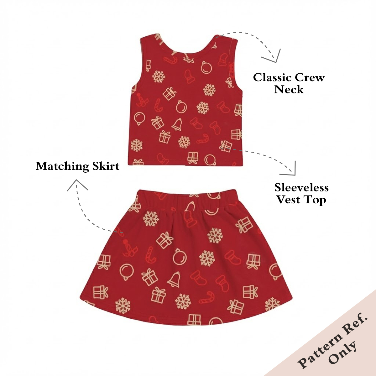 Custom Printed Girl's Vest Top And Skirt Two-Piece Set  - China Textile Manufacturer