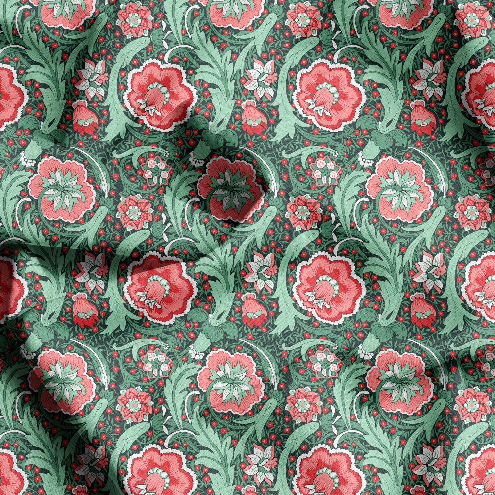 Multi Colorways Seamless Liberty Floral Custom Printing Service, Personalized Fabric at Prinstitch