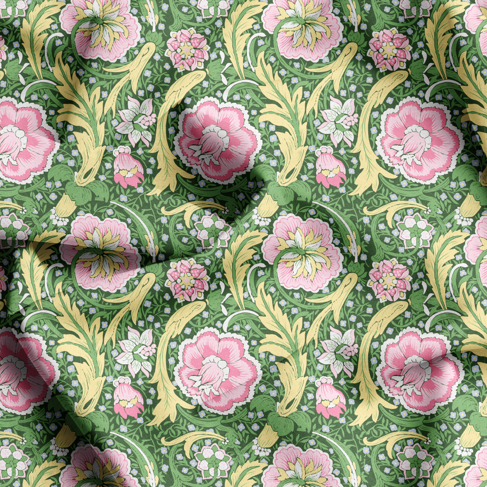 Multi Colorways Seamless Liberty Floral Custom Printing Service, Personalized Fabric at Prinstitch