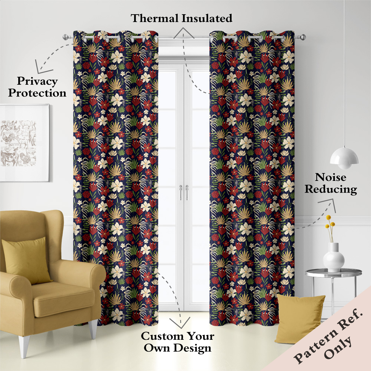 Customized Blackout Curtains Digital Print Curtains
