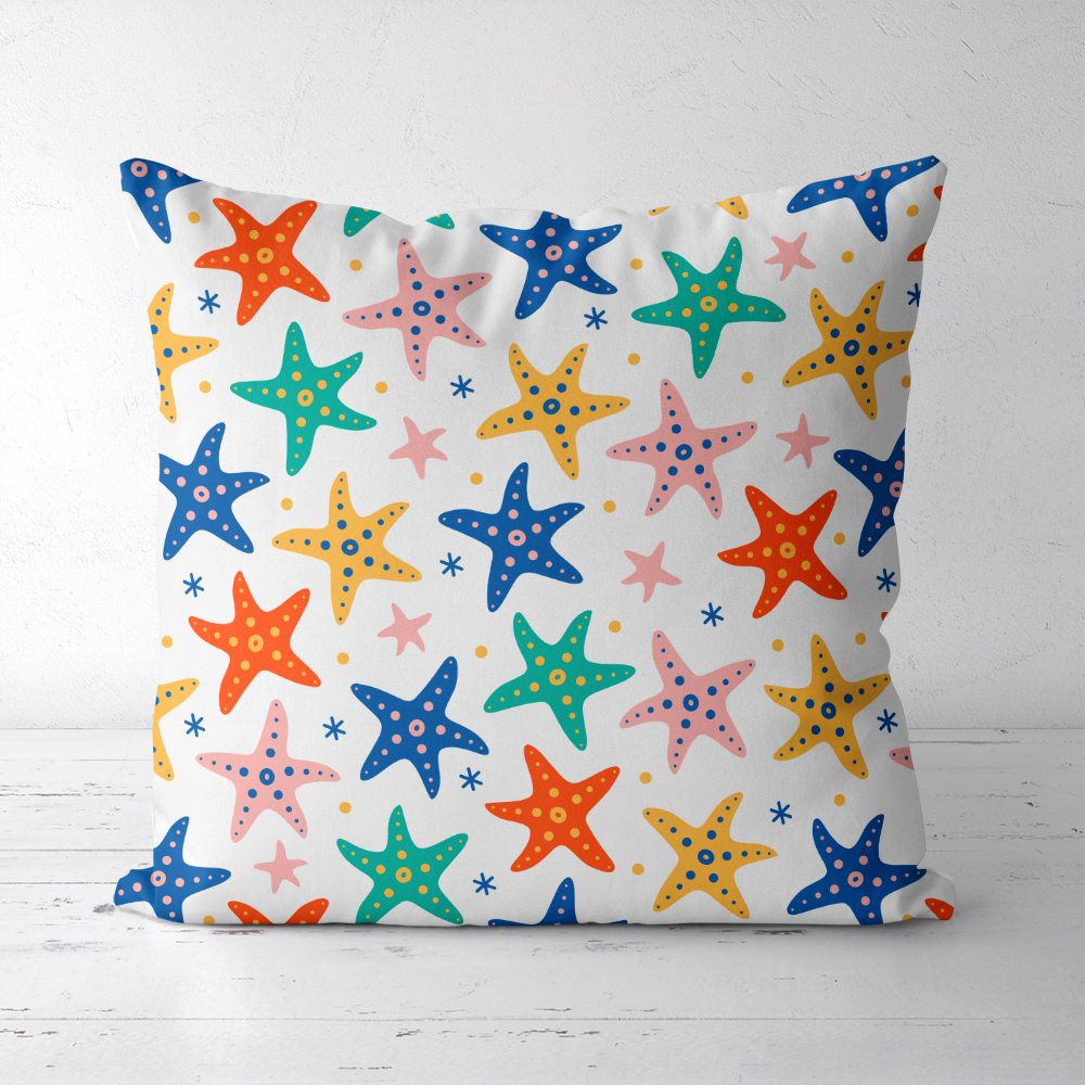 Throw Pillow – Sea Life Starfish in the Shape of Stars Pattern