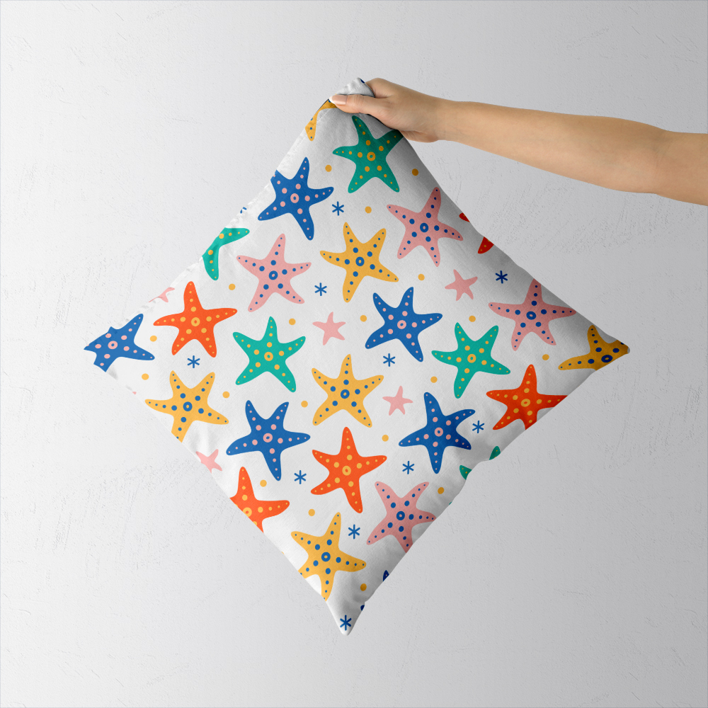 Throw Pillow – Sea Life Starfish in the Shape of Stars Pattern