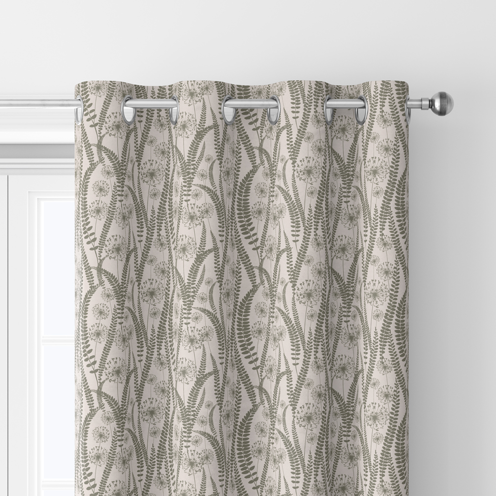Curtain – Vintage Floral With Wild Plant Silhouettes Pattern
