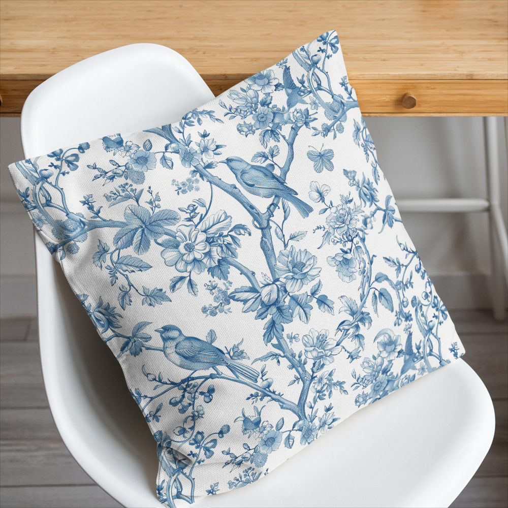 Throw Pillow – Free Spirited Vintage Bird On Tree Liberty Floral Print