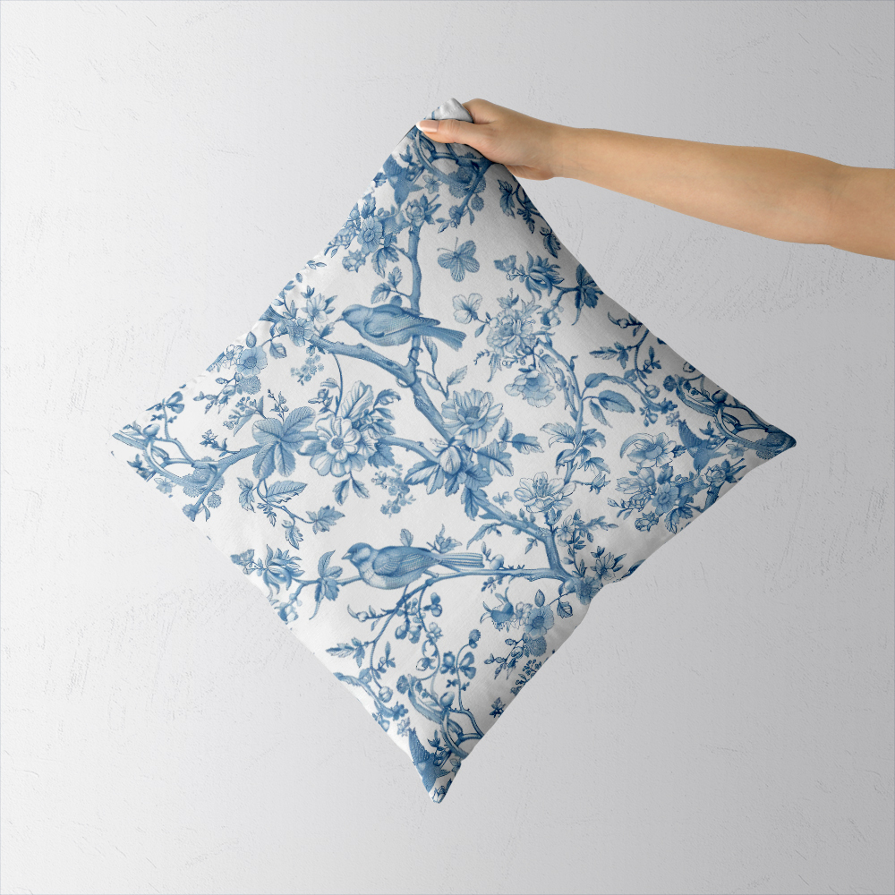 Throw Pillow – Free Spirited Vintage Bird On Tree Liberty Floral Print