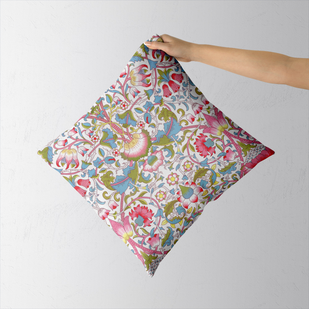 Throw Pillow – William Morris Style Vintage Liberty Floral Print With Vibrant Flowers And Leaves
