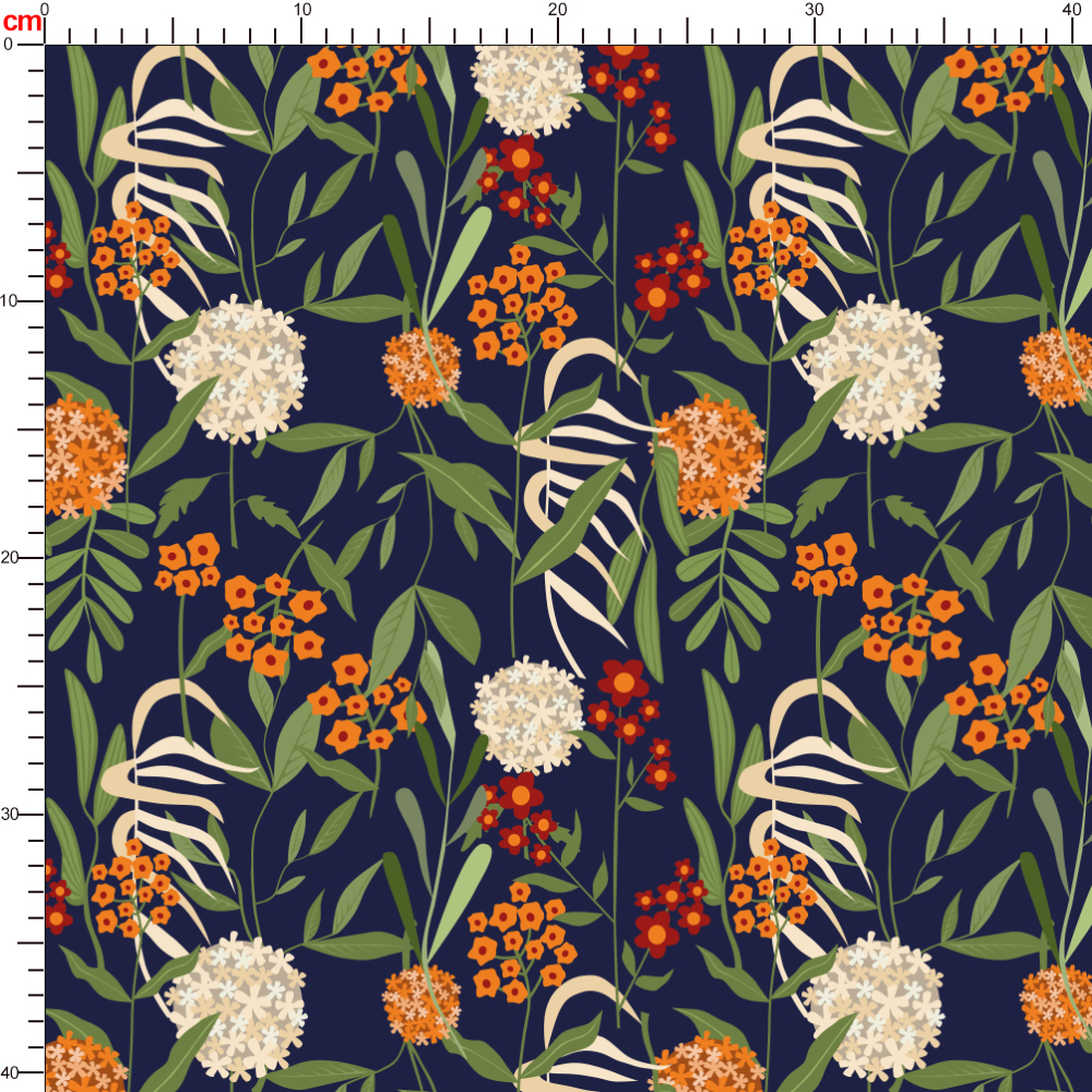 Abstract Vintage Liberty Floral Fabric with Modern Botanical Floral – Custom Print Fabrics