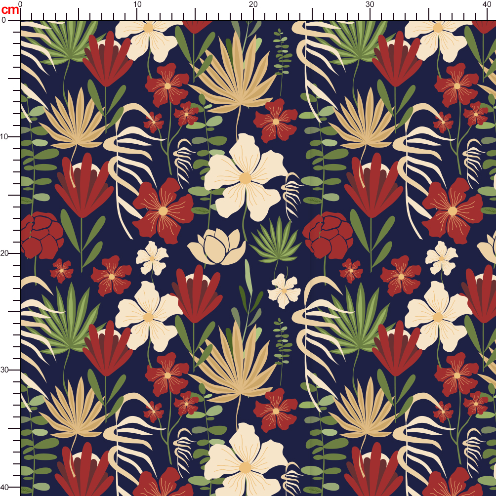 Beautiful Vintage Liberty Floral Fabric with Modern Botanical Floral Abstract on Navy Blue Background – Custom Print Fabrics