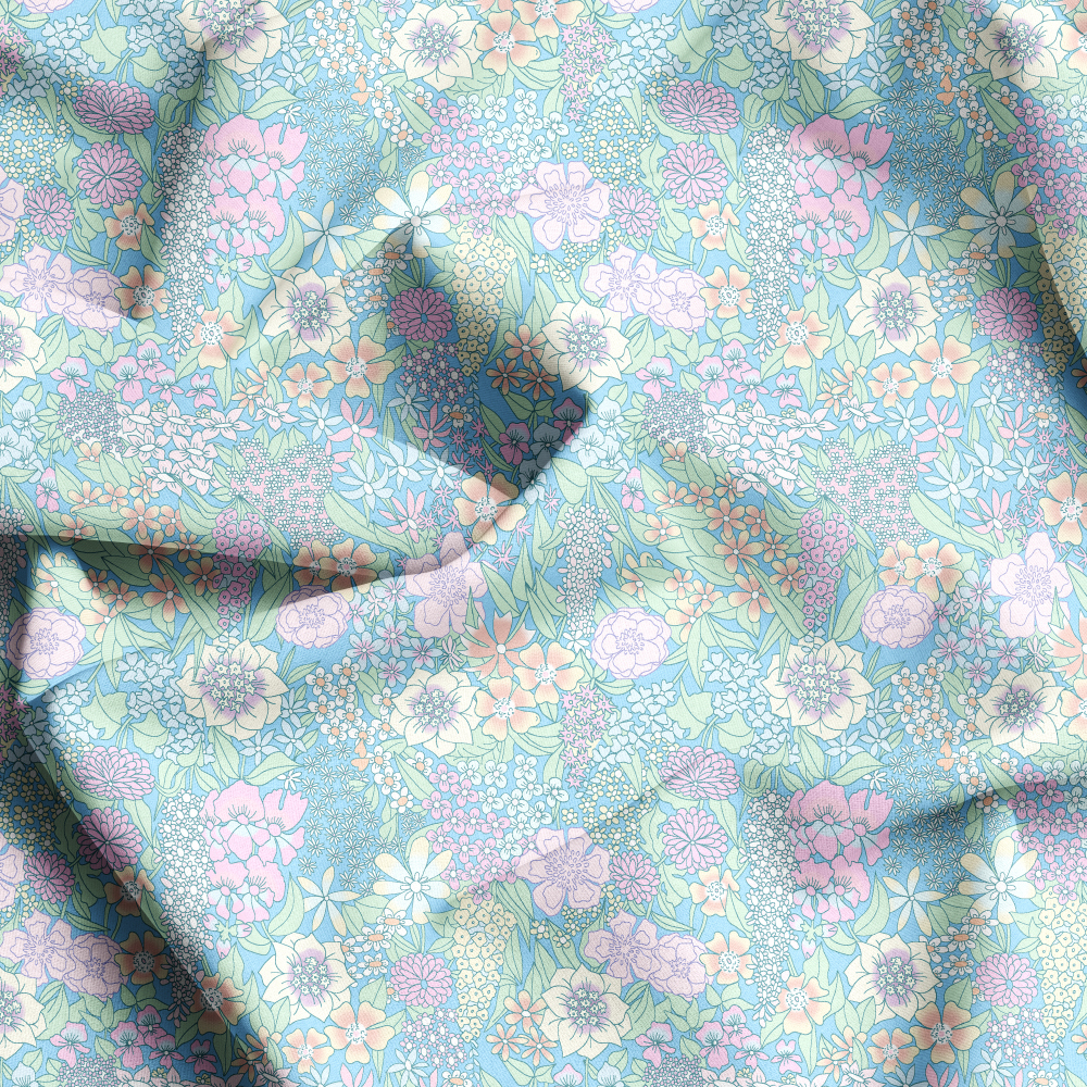 Liberty Custom Fabric, Print Seamless Floral Designs at Prinstitch