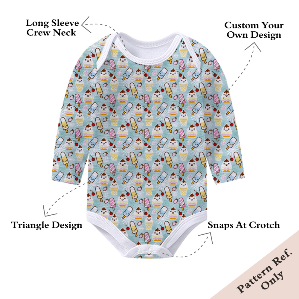 Custom Printed Baby/Toddler Long Sleeve Bodysuit With Crotch Snaps - China Textile Manufacturer