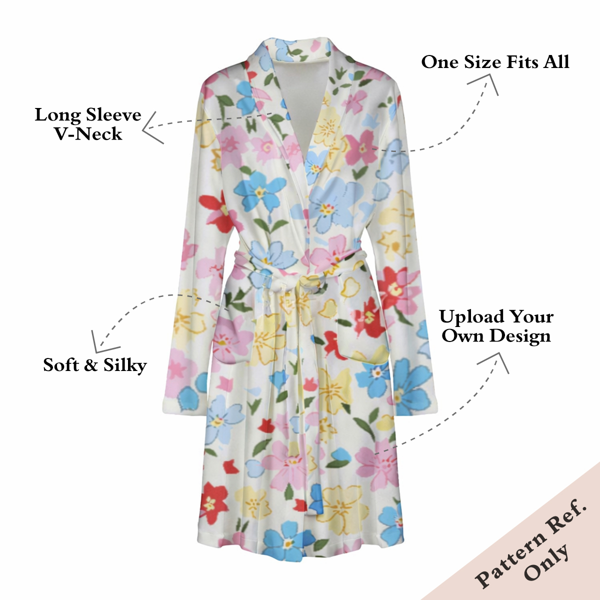 Custom Printed Long Silky Bathrobe Sleepwear Loungewear - China Textile Manufacturer