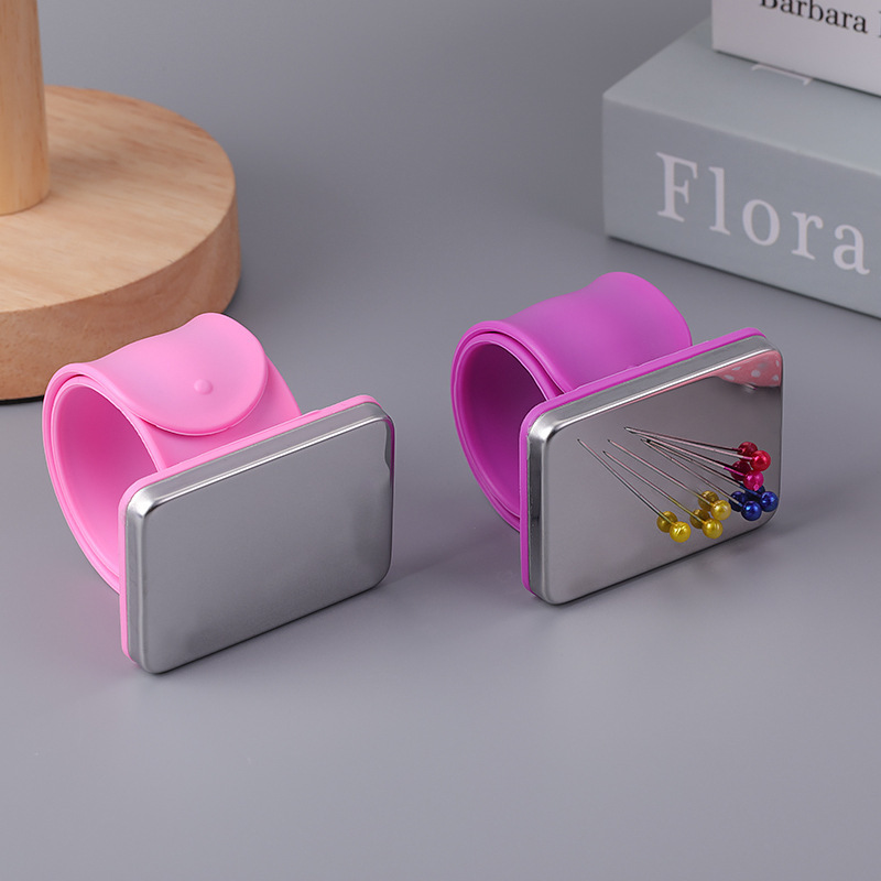 Pumpkin Pin Cushion Sewing Set – Magnetic Wrist Pin Holder & Needle Organizer Kit