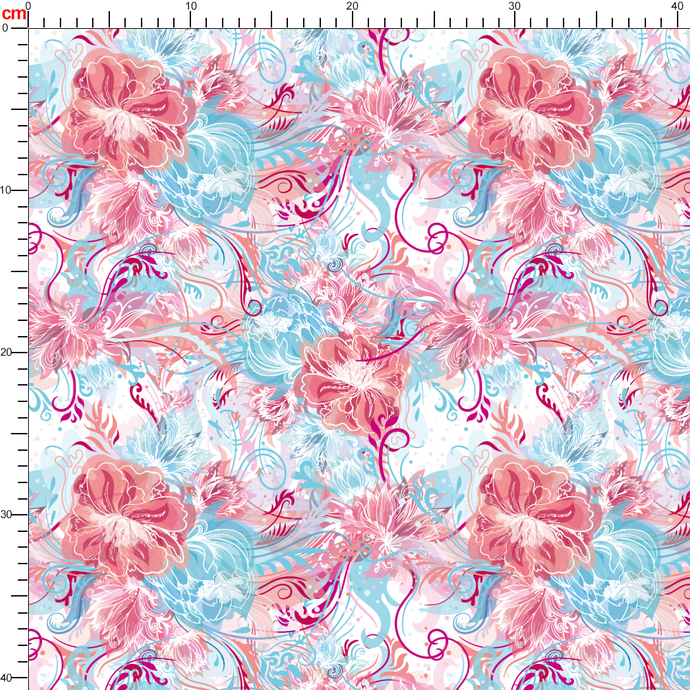 Soft Vintage Powder Blue Flowers Liberty Floral Print – Custom Print Fabrics