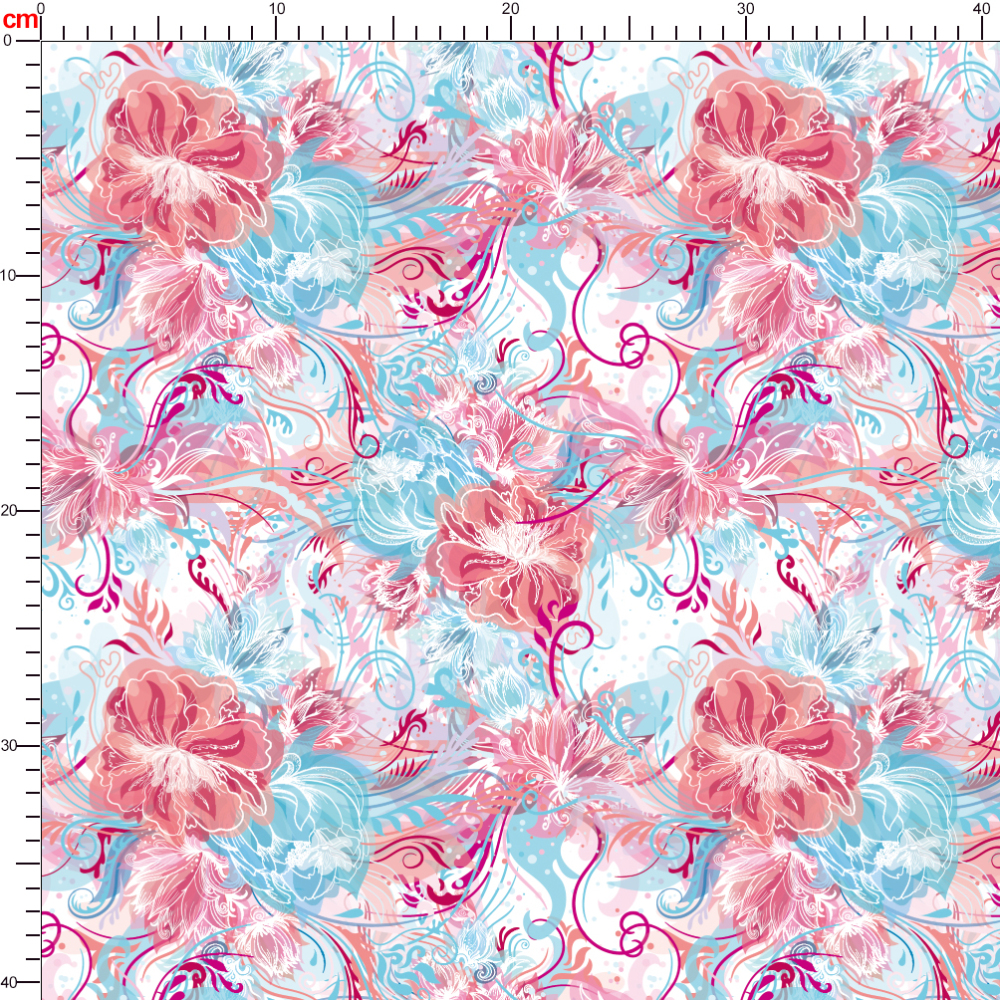 Soft Vintage Powder Blue Flowers Liberty Floral Print – Custom Print Fabrics