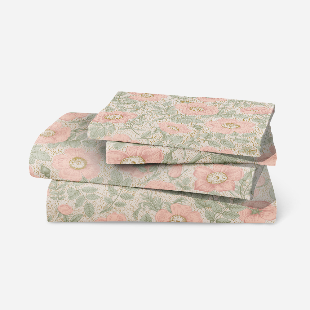 Bedding Set – Vintage-Inspired Wild Pink Roses