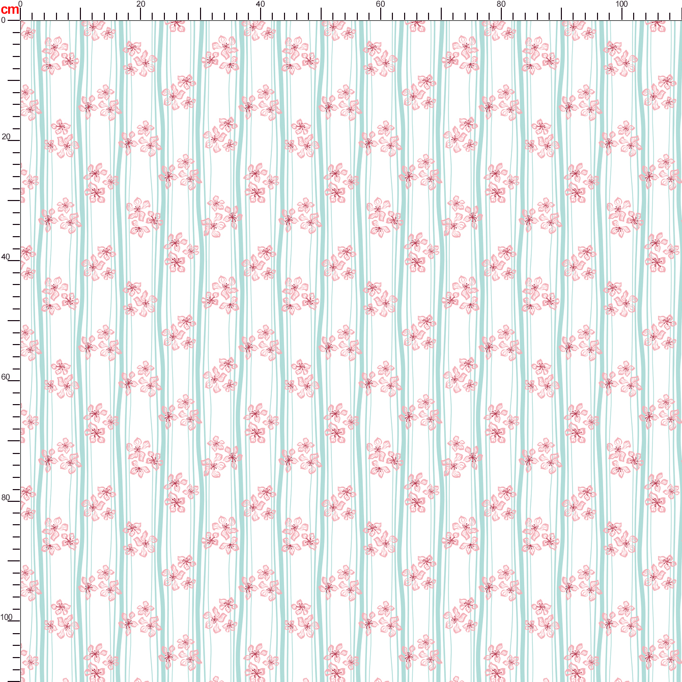 Floral Striped Seamless Pattern in Blue and Pink Colors – Custom Print Fabrics