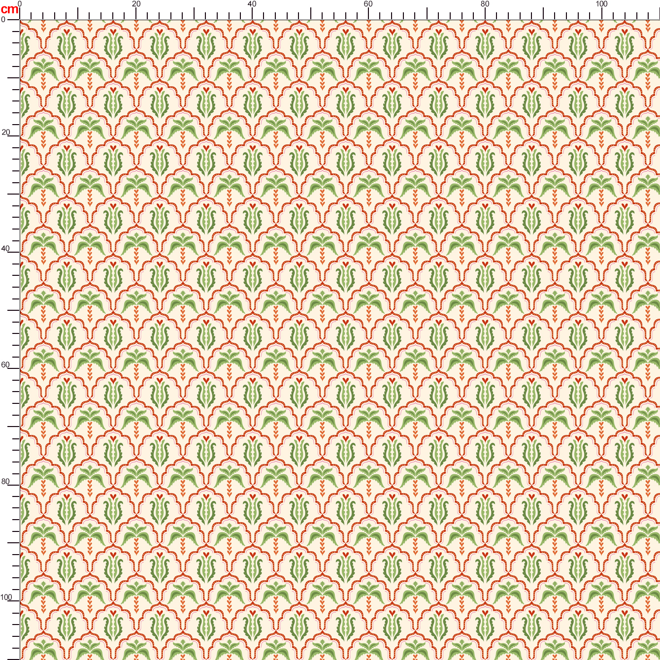 Tropical Palm Tree in Moorish Arch Damask – Custom Print Fabrics