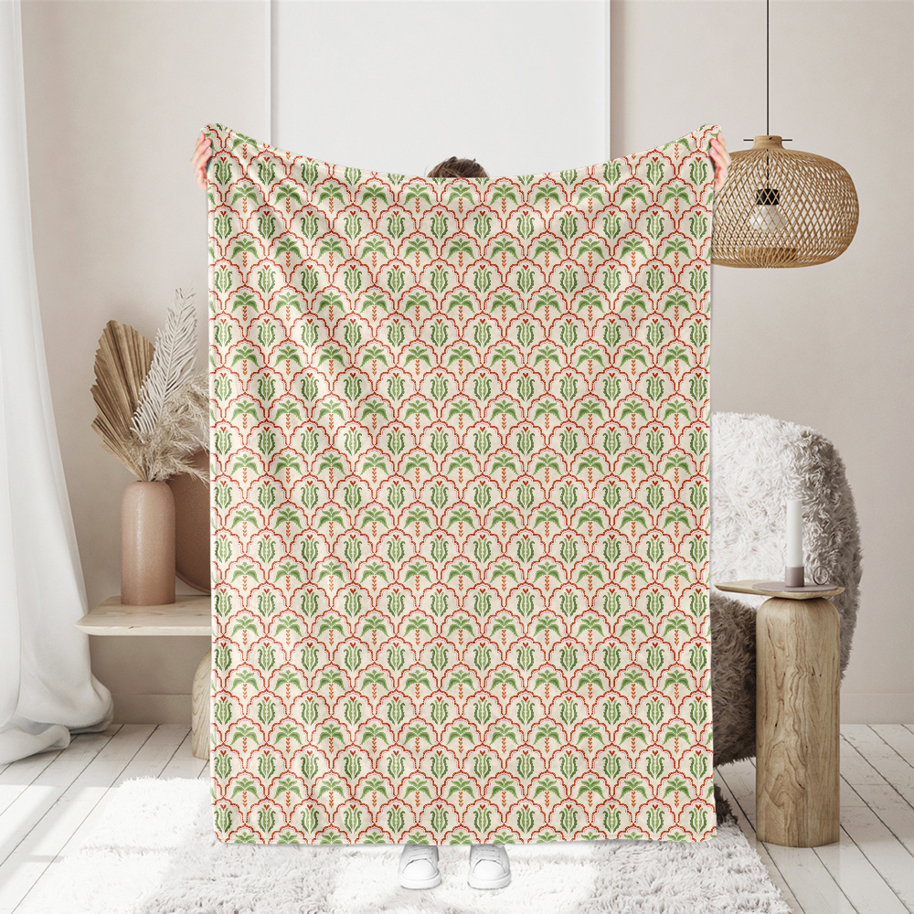 Tropical Palm Tree in Moorish Arch Damask – Custom Print Fabrics