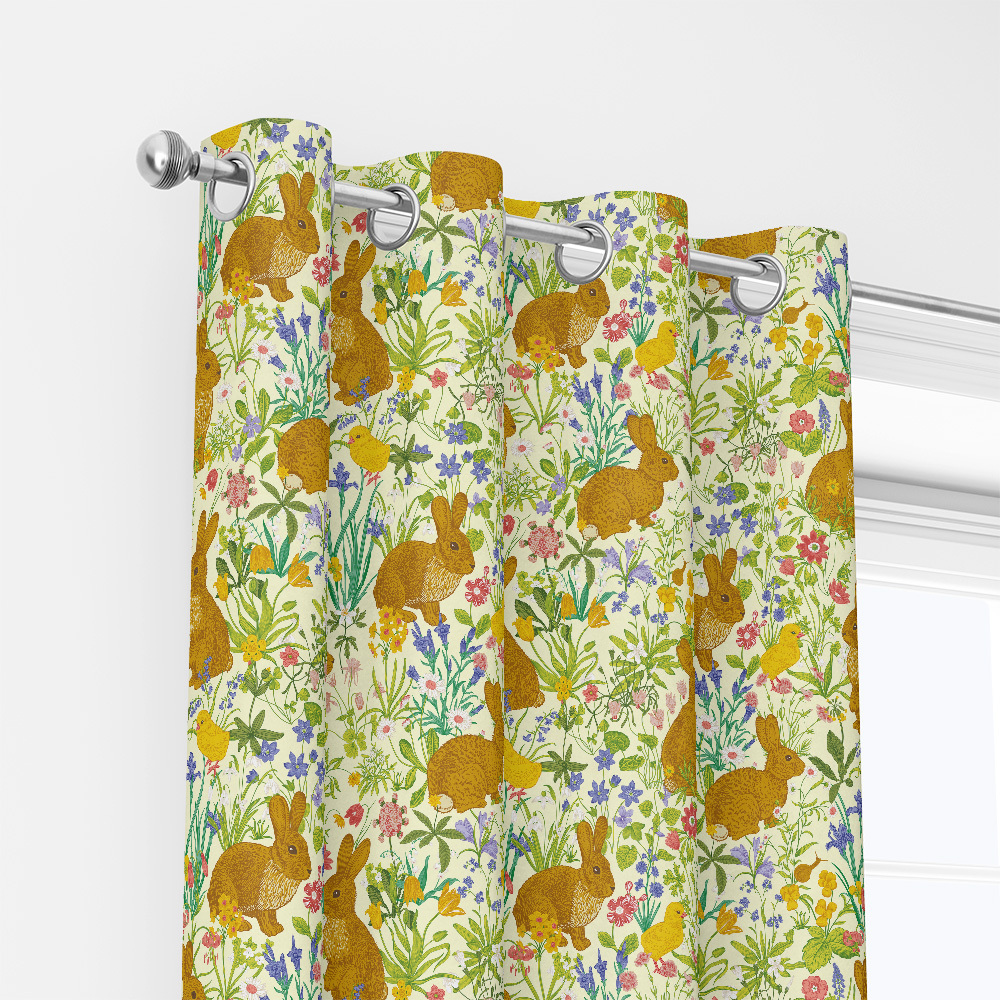 Curtain – Vintage Bunny Meadow Floral Print