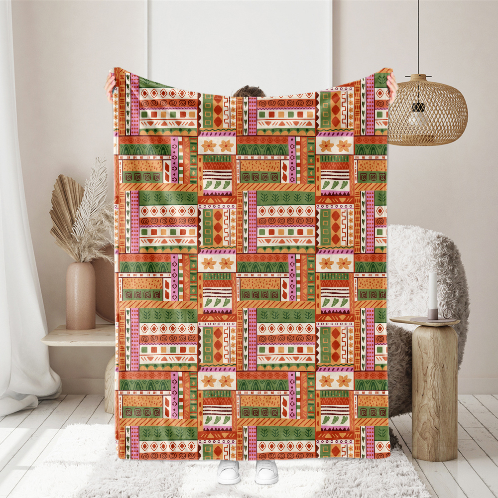 African Tribal Geometric Ornament in Boho Style – Custom Print Fabrics