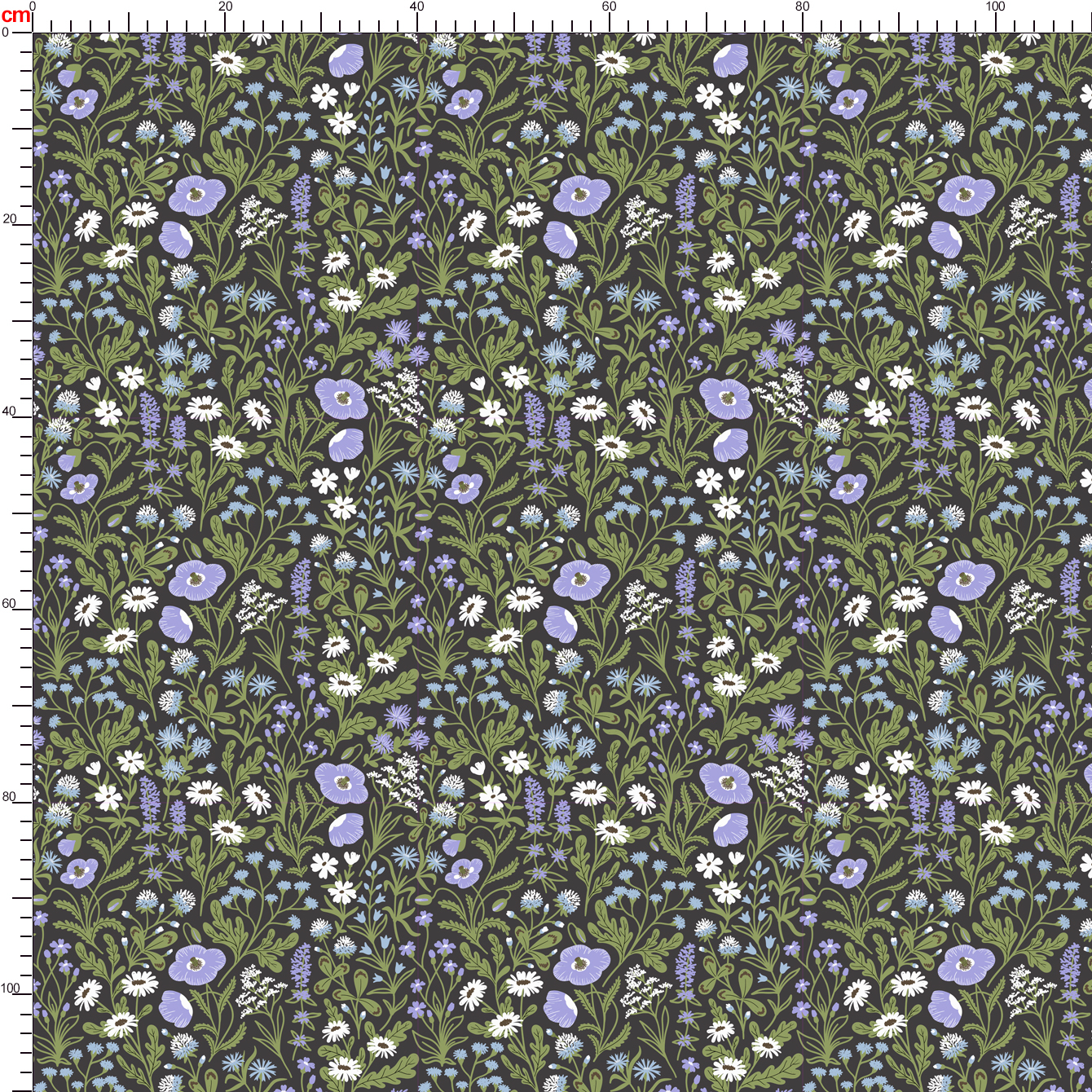 Multicolored Wildflowers on Soft Grey Background – Custom Print Fabrics