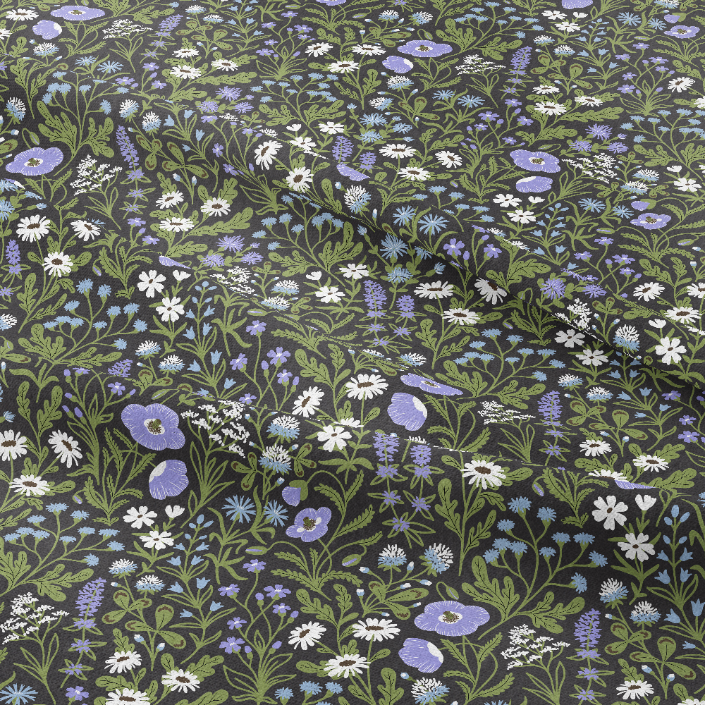 Multicolored Wildflowers on Soft Grey Background – Custom Print Fabrics