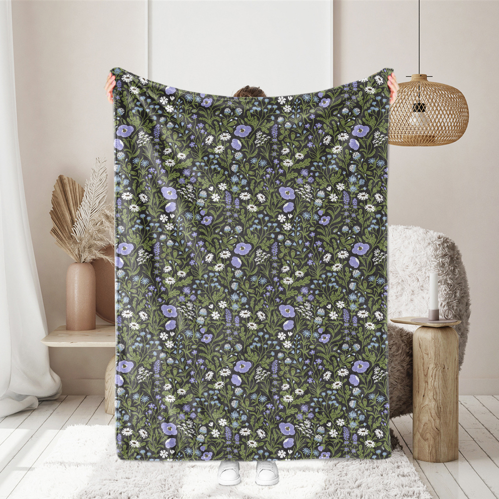 Multicolored Wildflowers on Soft Grey Background – Custom Print Fabrics