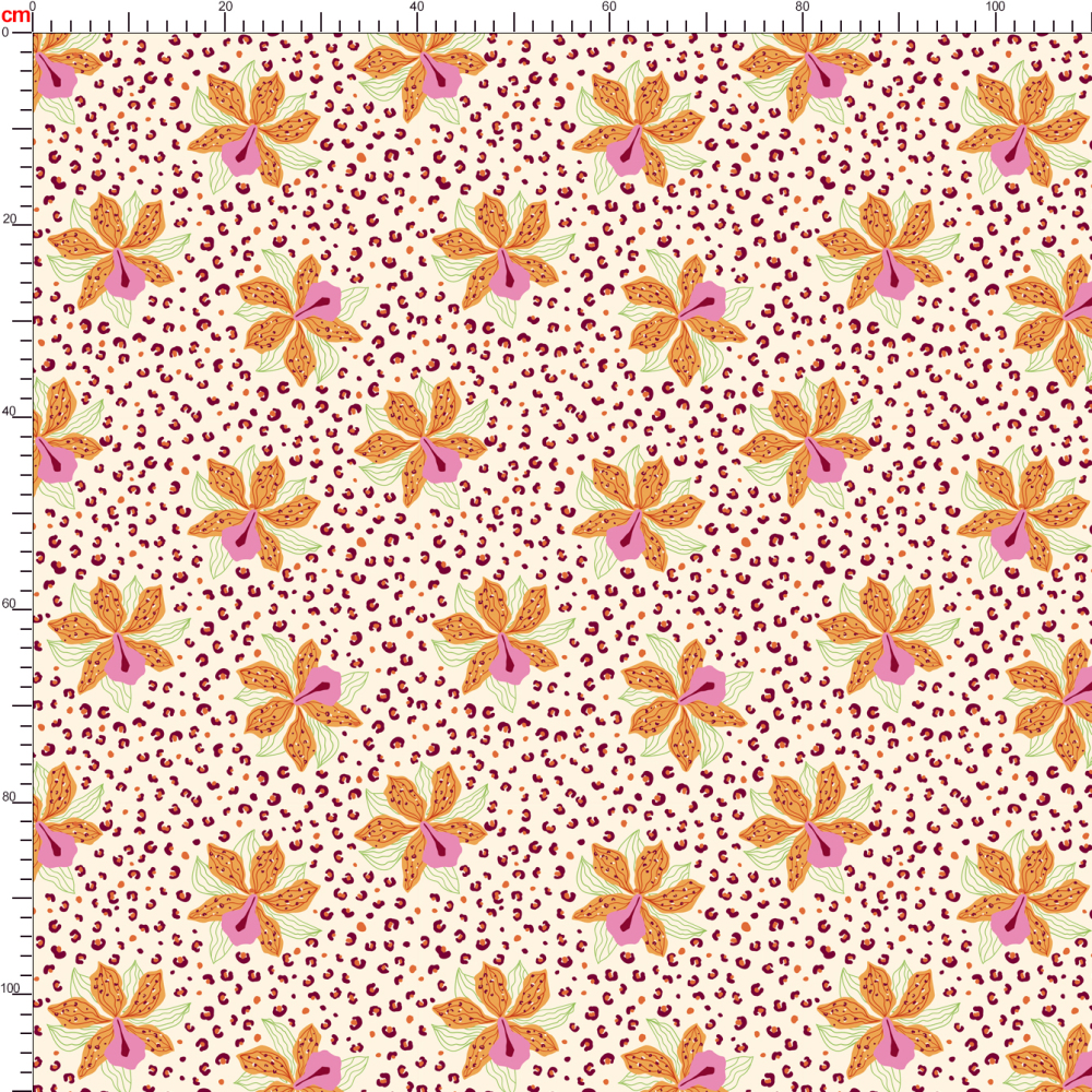 Leopard Skin Floral Seamless Pattern with Tropical Flowers – Custom Print Fabrics