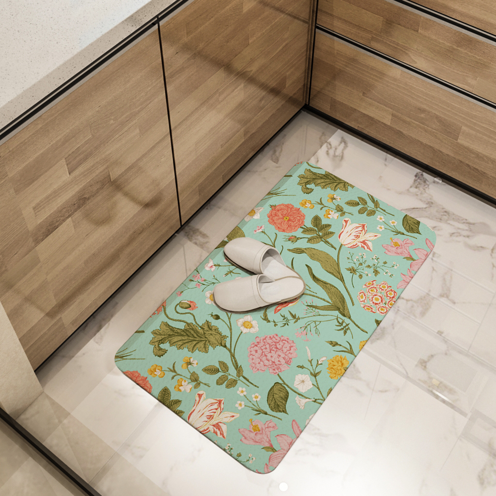 Kitchen Floor Mats – Vintage-Inspired Wildflower Garden